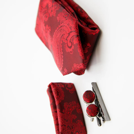 Paul Andrew - Red Paisley Tie Set