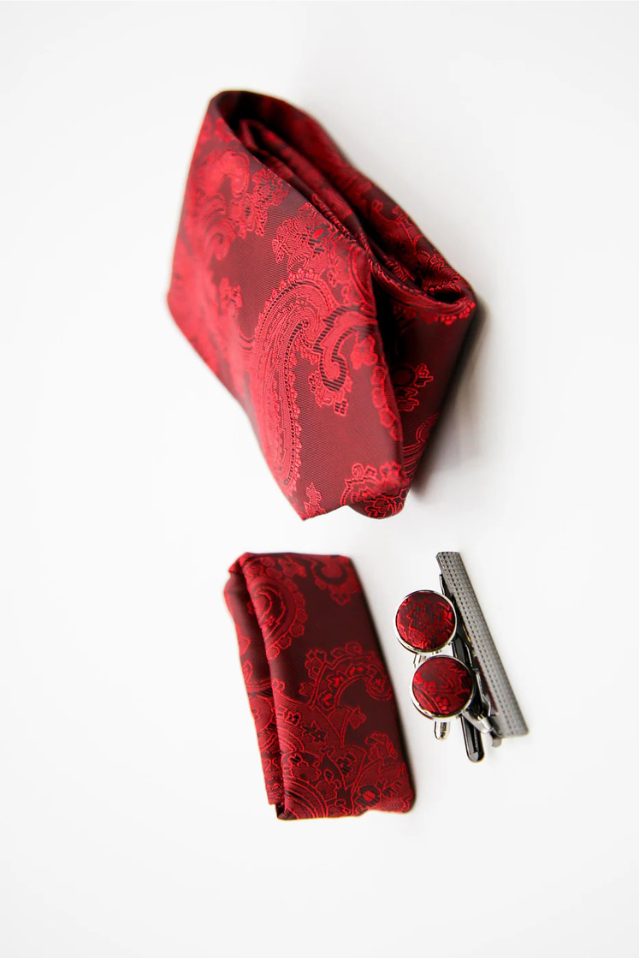 Paul Andrew - Red Paisley Tie Set