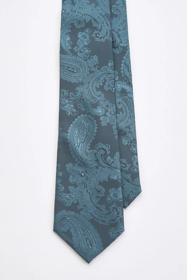Paisley Tie Set with Tie Bar & Cufflinks