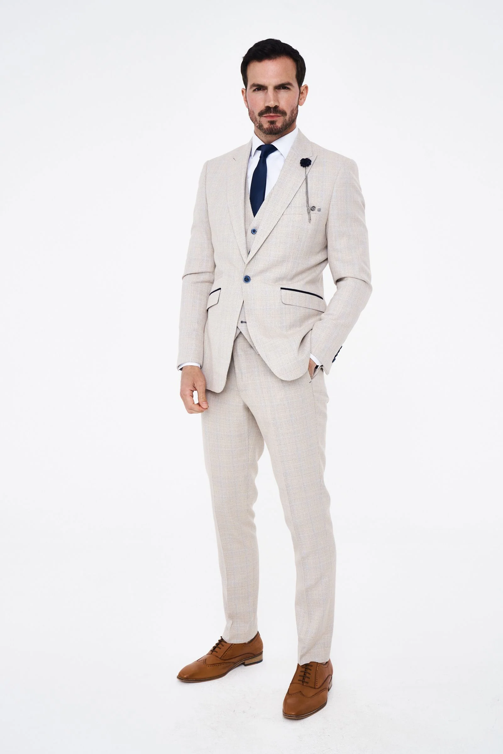 Caridi Beige  Three Piece Suit